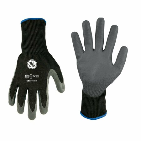 GE Cut Resistant Gloves, 13 GA Black/Gray, 1Pair, M GG201MC